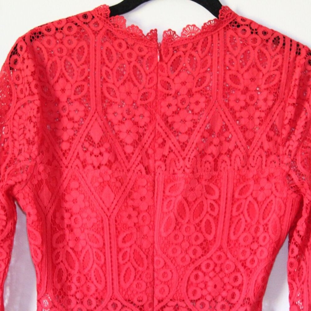 Lulus Appetite for Seduction Red Lace Long Sleeve Dress Women's Size XS H13441 - Picture 7 of 12